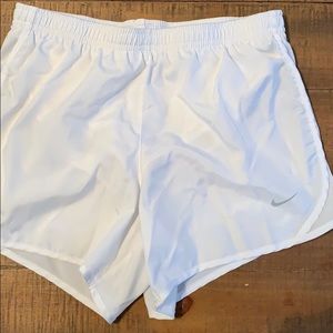 All white Nike gym shorts